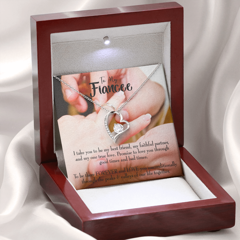 Promise to Fianceee Forever Necklace w Message Card-Express Your Love Gifts