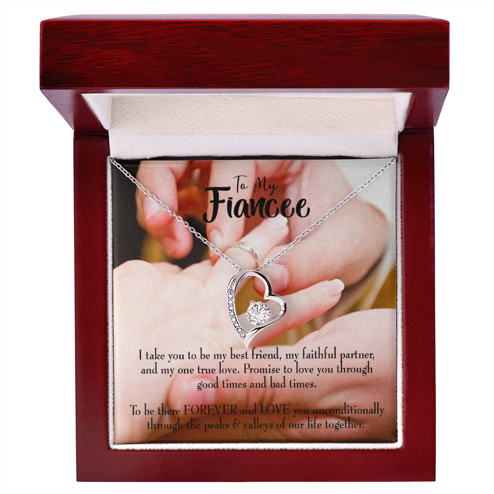 Promise to Fianceee Forever Necklace w Message Card-Express Your Love Gifts