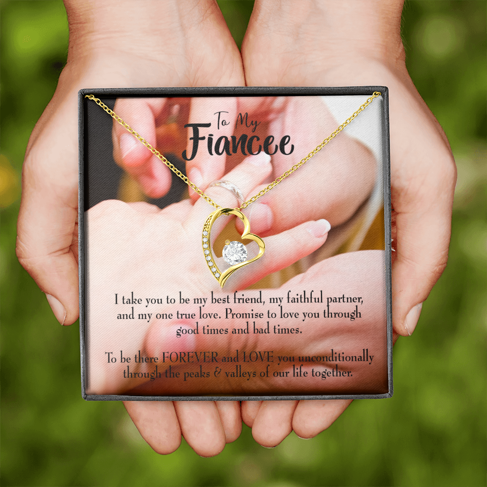 Promise to Fianceee Forever Necklace w Message Card-Express Your Love Gifts