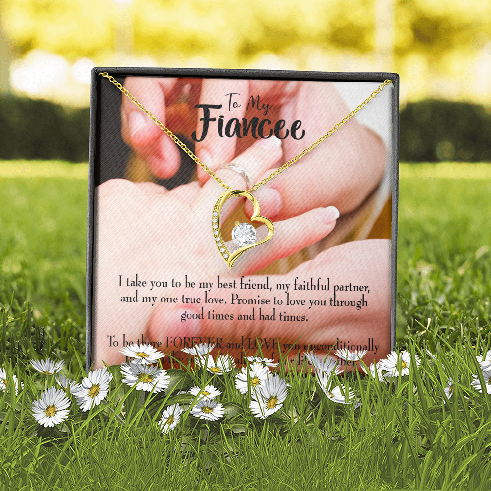 Promise to Fianceee Forever Necklace w Message Card-Express Your Love Gifts