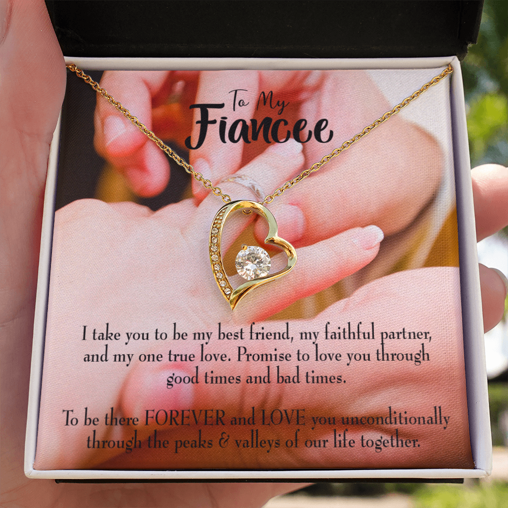 Promise to Fianceee Forever Necklace w Message Card-Express Your Love Gifts