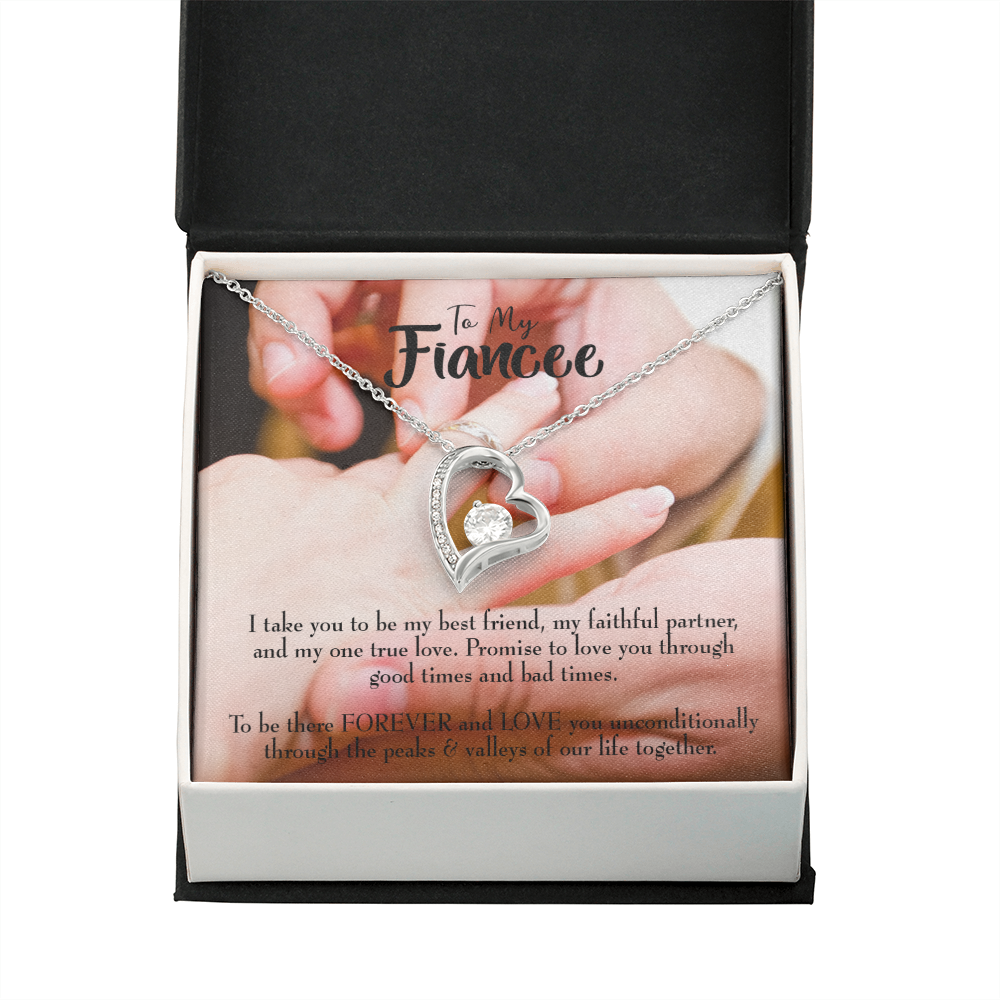 Promise to Fianceee Forever Necklace w Message Card-Express Your Love Gifts