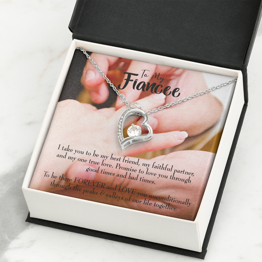 Promise to Fianceee Forever Necklace w Message Card-Express Your Love Gifts