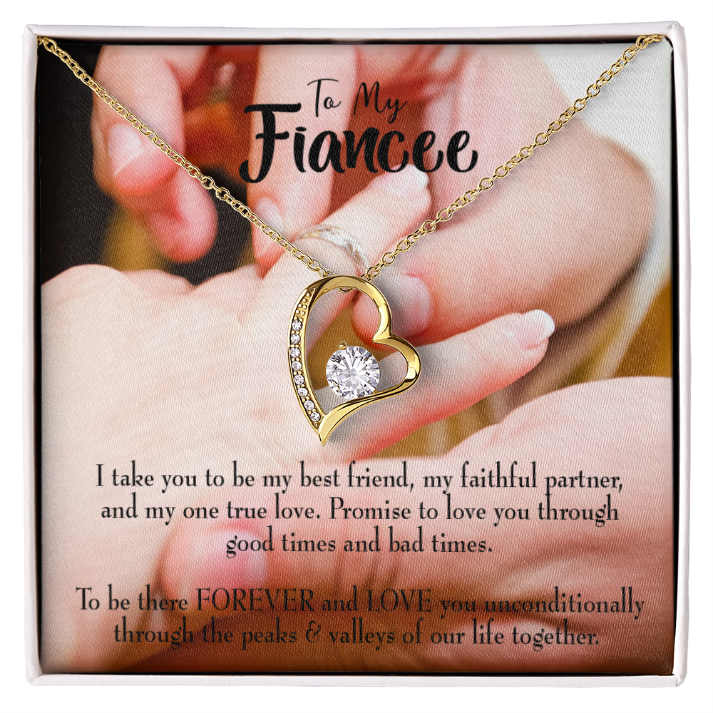 Promise to Fianceee Forever Necklace w Message Card-Express Your Love Gifts