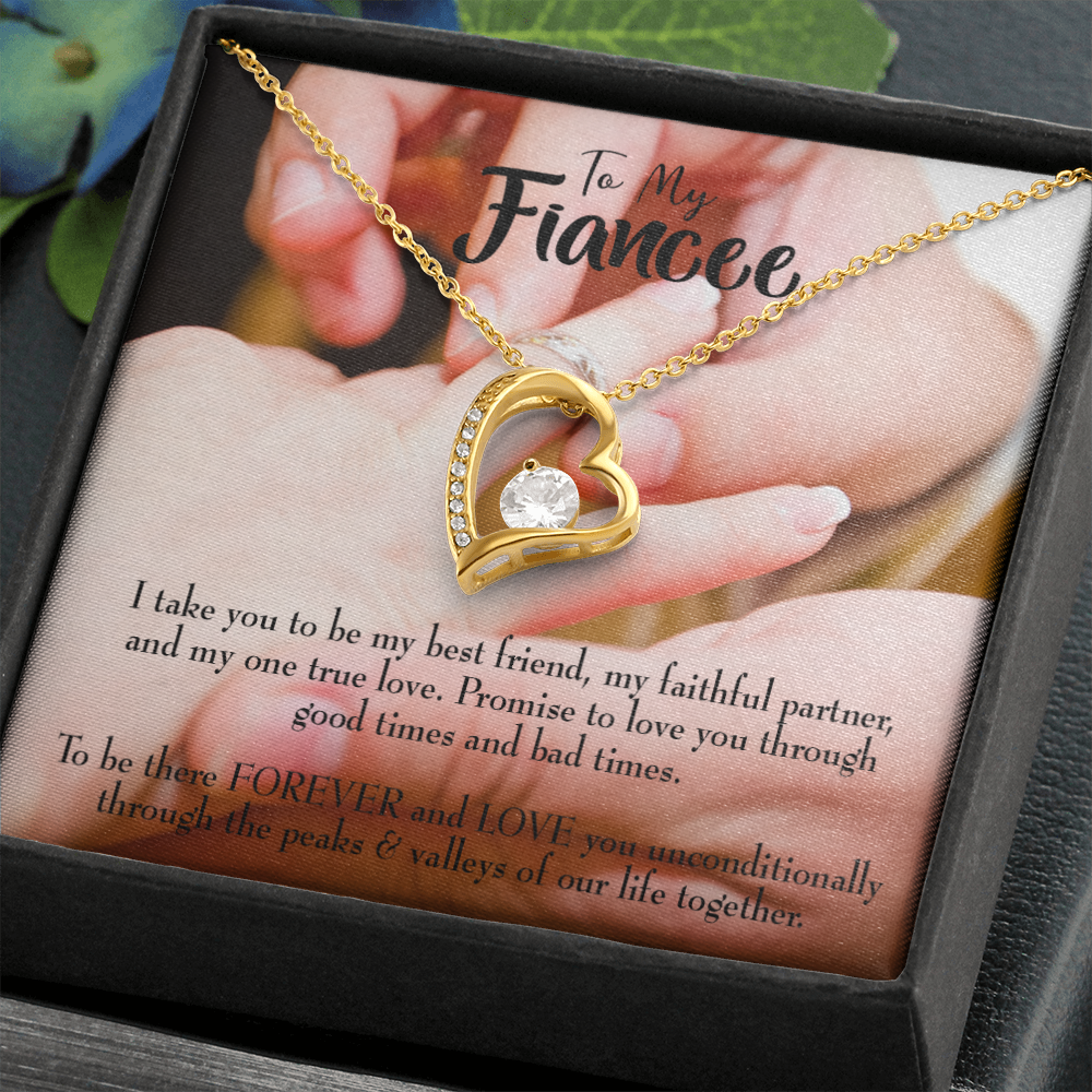 Promise to Fianceee Forever Necklace w Message Card-Express Your Love Gifts