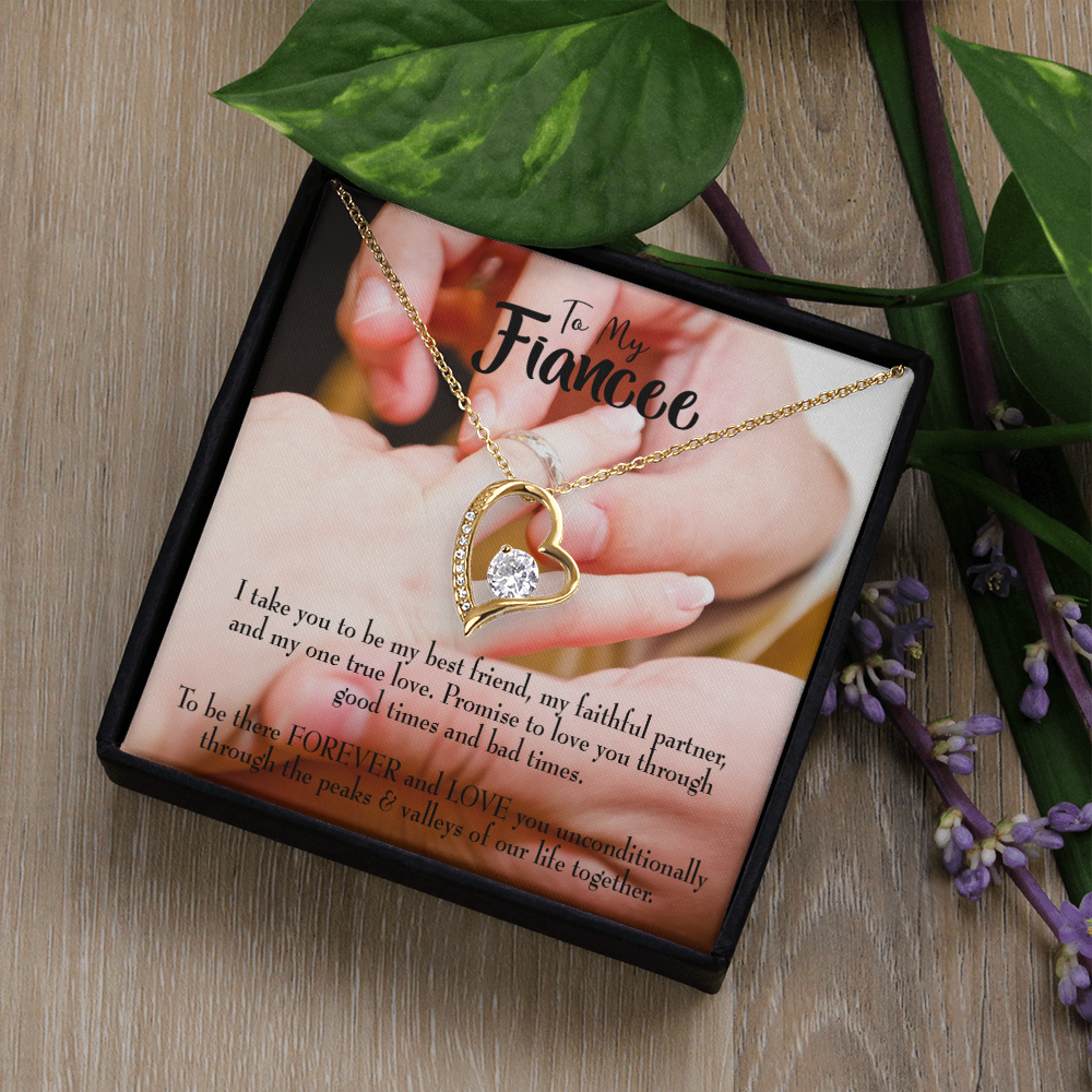 Promise to Fianceee Forever Necklace w Message Card-Express Your Love Gifts