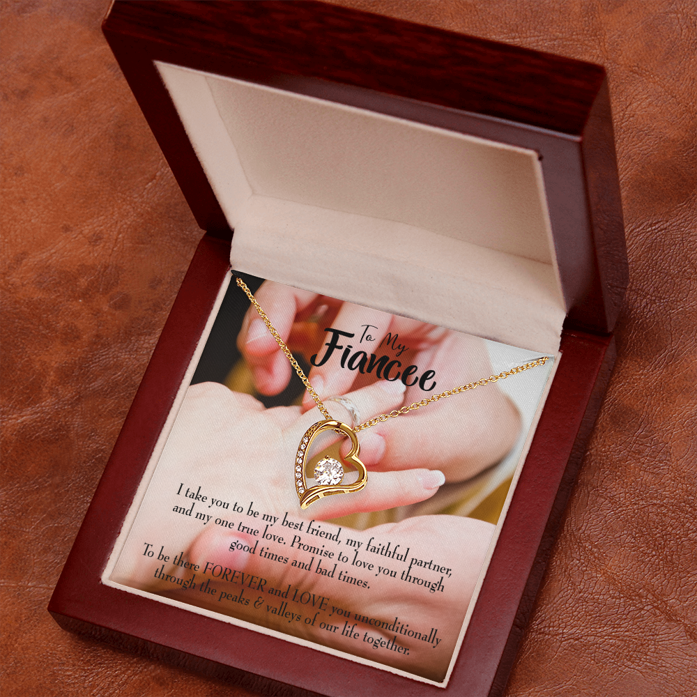 Promise to Fianceee Forever Necklace w Message Card-Express Your Love Gifts