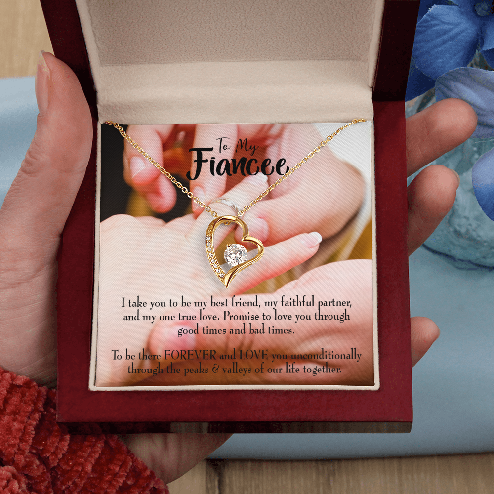 Promise to Fianceee Forever Necklace w Message Card-Express Your Love Gifts