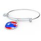 Puerto Rican Princess Flag Stainless Steel or 18k Gold Circle Bangle Bracelet-Express Your Love Gifts