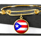 Puerto Rico Flag Stainless Steel or 18k Gold Circle Bangle Bracelet-Express Your Love Gifts