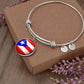 Puerto Rico Flag Stainless Steel or 18k Gold Circle Bangle Bracelet-Express Your Love Gifts