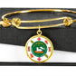 Puerto Rico State Seal Stainless Steel or 18k Gold Circle Bangle Bracelet-Express Your Love Gifts