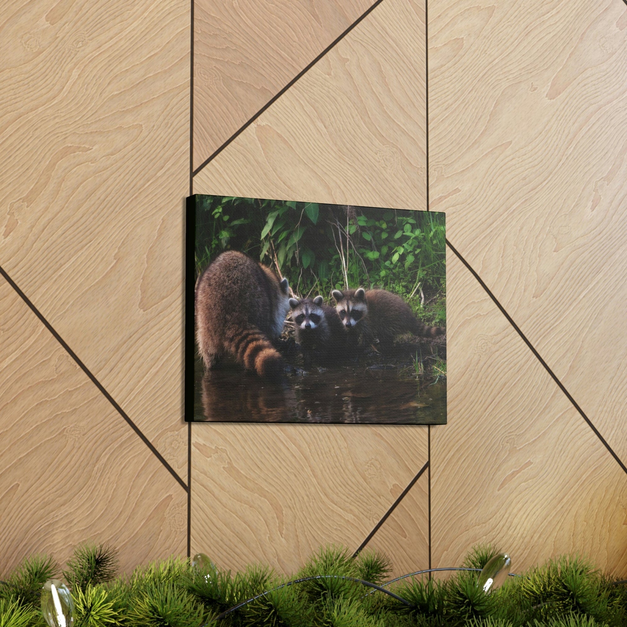 Scripture Walls Raccoon Group Raccoon Troop Print Animal Wall Art Wildlife Canvas Prints Wall Art Ready to Hang Unframed-Express Your Love Gifts