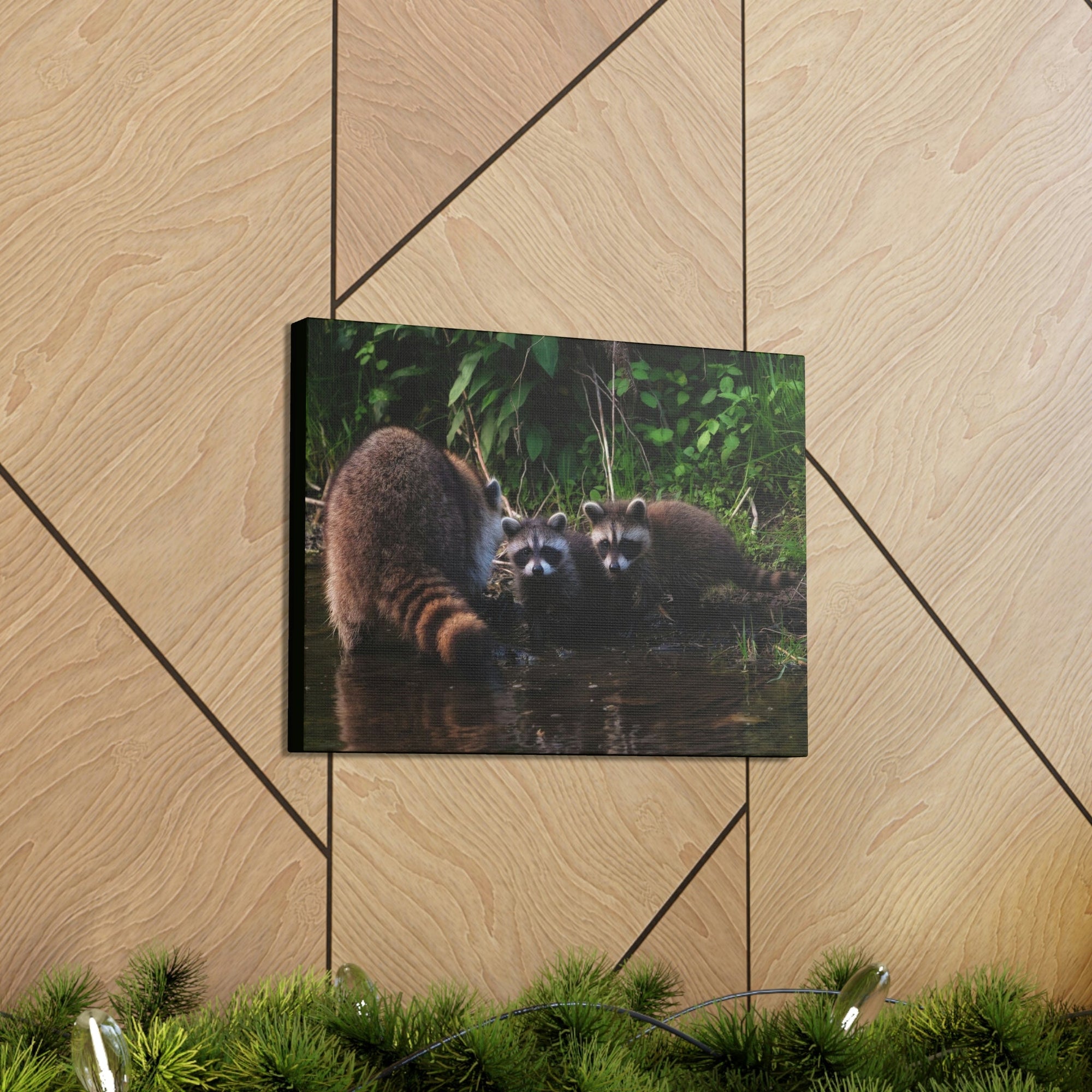 Scripture Walls Raccoon Group Raccoon Troop Print Animal Wall Art Wildlife Canvas Prints Wall Art Ready to Hang Unframed-Express Your Love Gifts