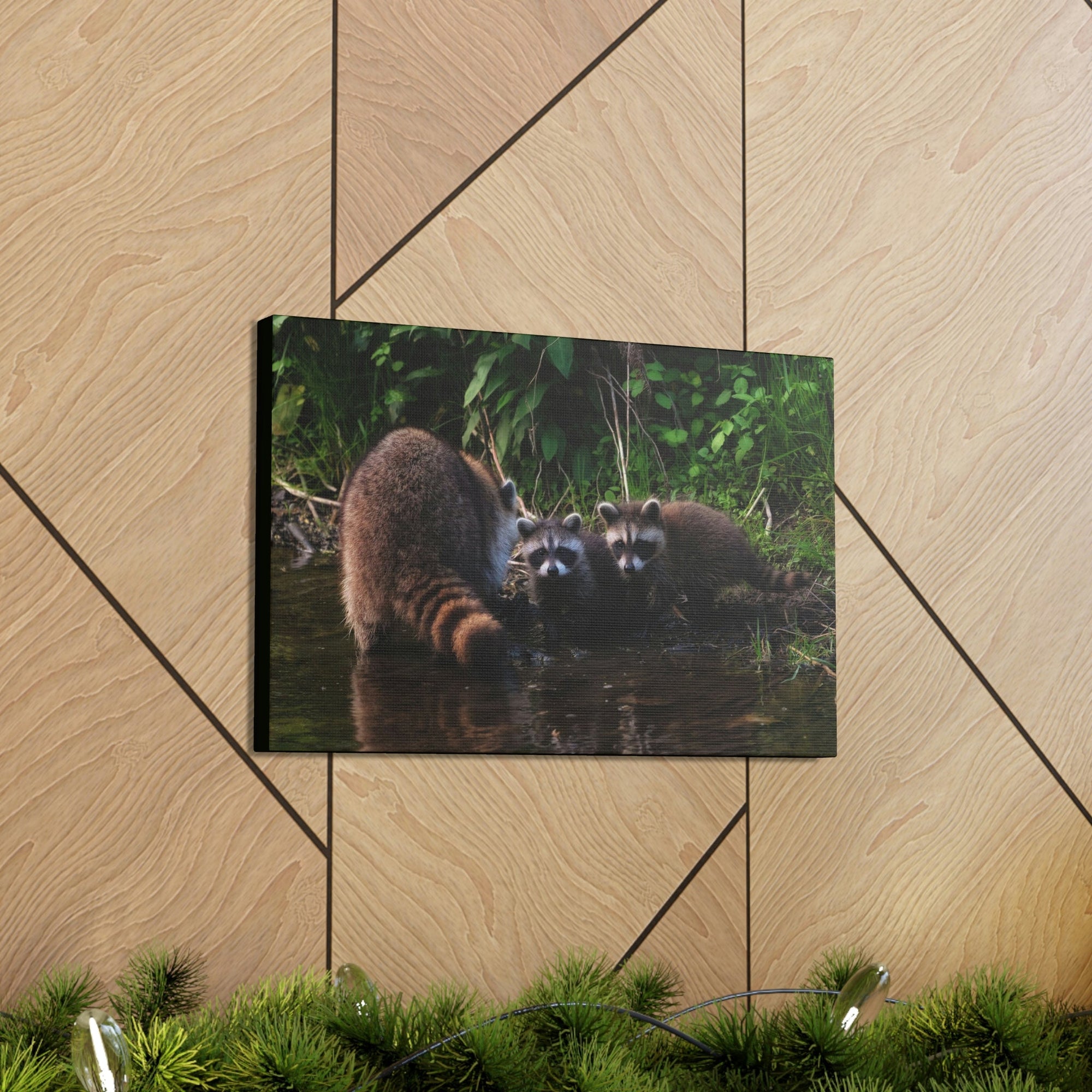 Scripture Walls Raccoon Group Raccoon Troop Print Animal Wall Art Wildlife Canvas Prints Wall Art Ready to Hang Unframed-Express Your Love Gifts