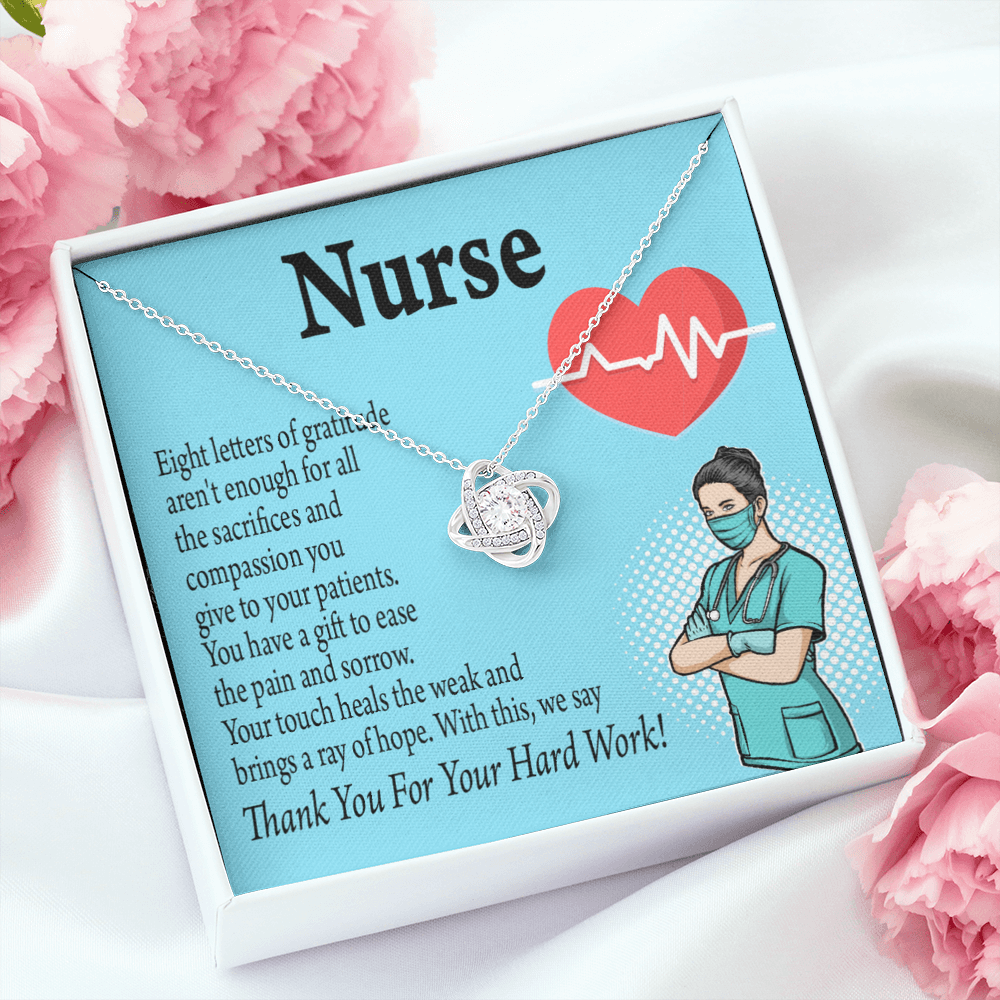 Ray of Hope Healthcare Medical Worker Nurse Appreciation Gift Infinity Knot Necklace Message Card-Express Your Love Gifts