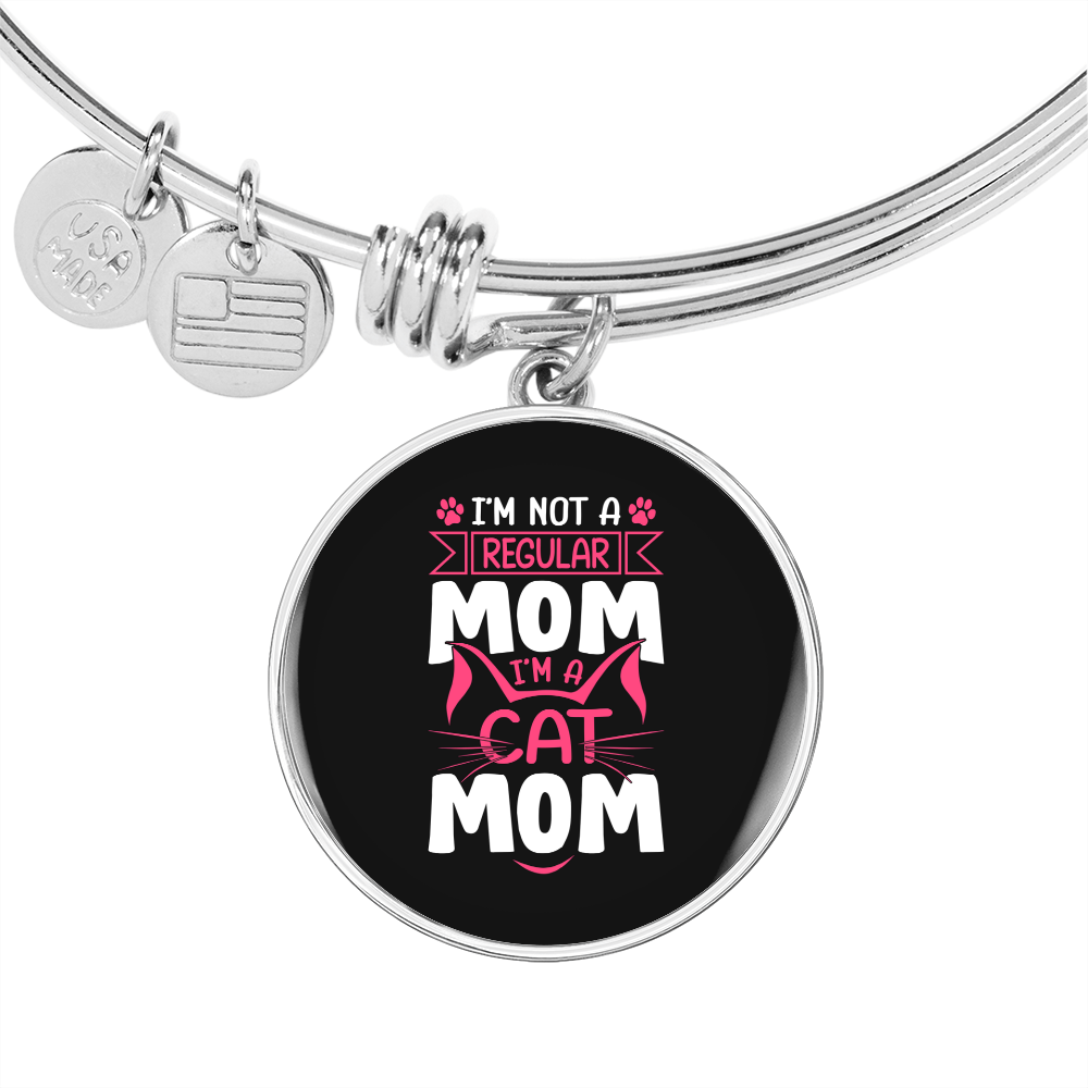 Regular Cat Mom Bracelet Stainless Steel or 18k Gold Circle Bangle-Express Your Love Gifts