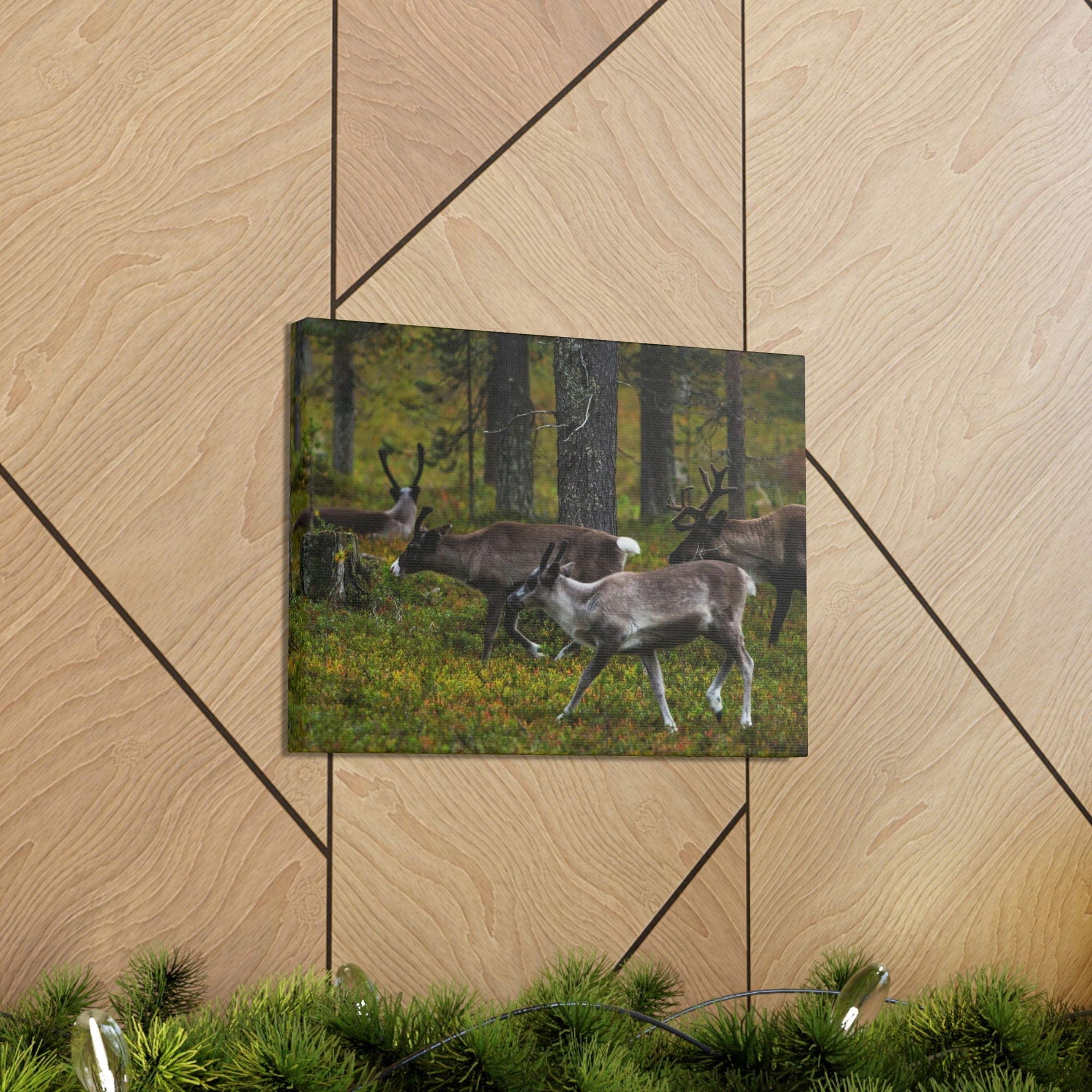 Scripture Walls Reindeer Group Reindeer Troop Print Animal Wall Art Wildlife Canvas Prints Wall Art Ready to Hang Unframed-Express Your Love Gifts