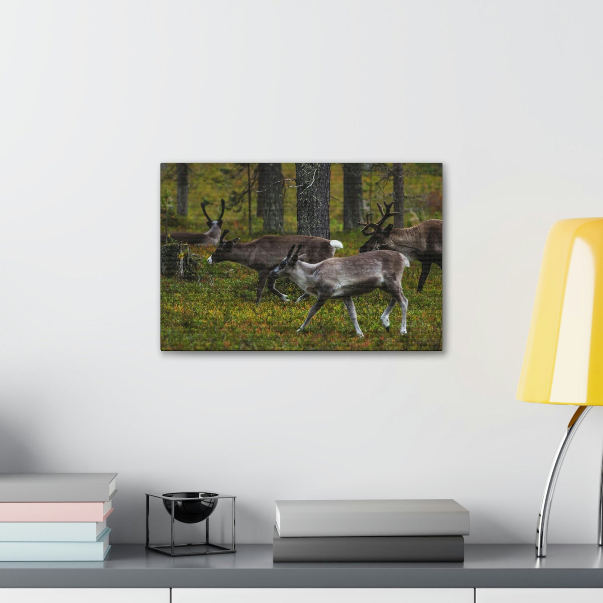 Scripture Walls Reindeer Group Reindeer Troop Print Animal Wall Art Wildlife Canvas Prints Wall Art Ready to Hang Unframed-Express Your Love Gifts