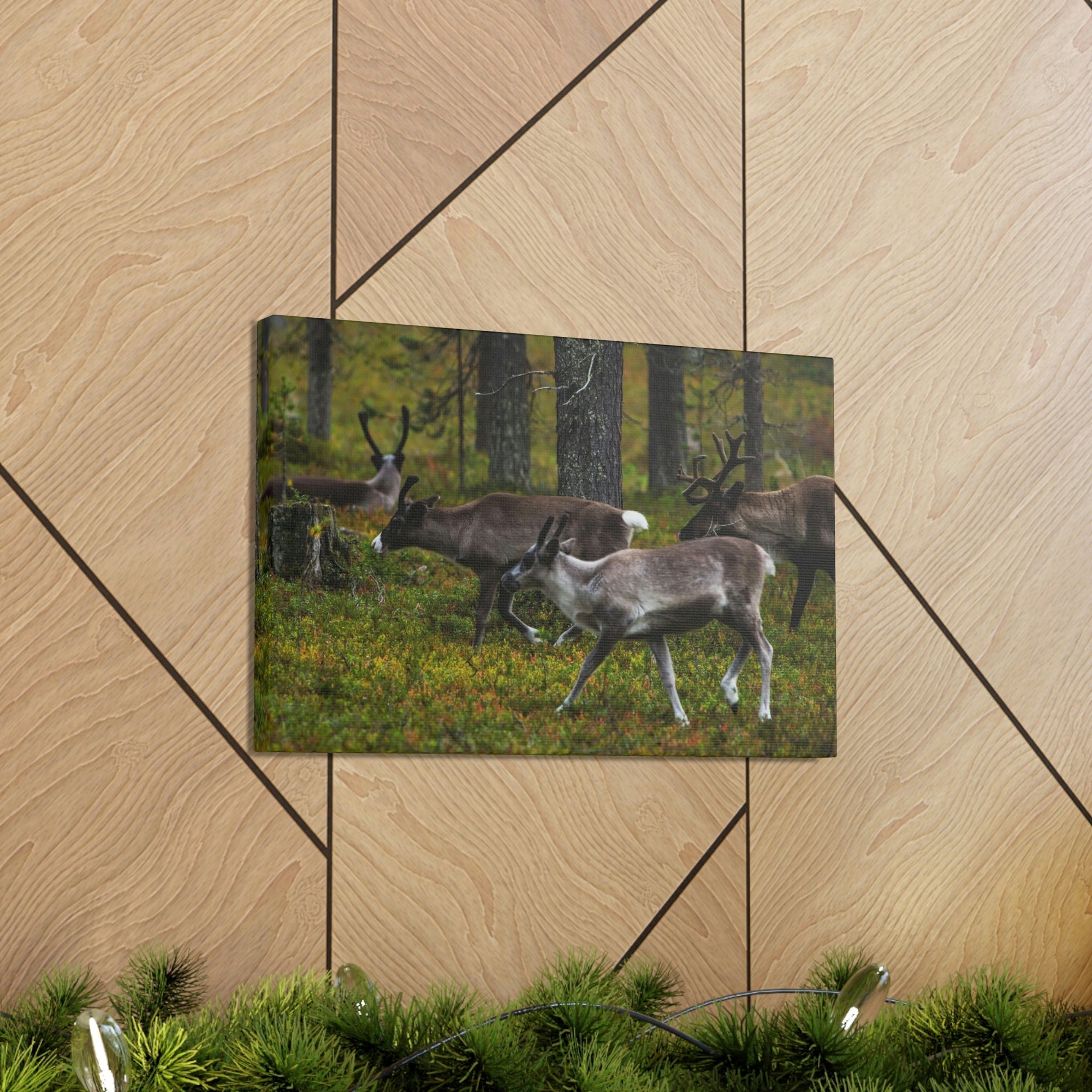 Scripture Walls Reindeer Group Reindeer Troop Print Animal Wall Art Wildlife Canvas Prints Wall Art Ready to Hang Unframed-Express Your Love Gifts