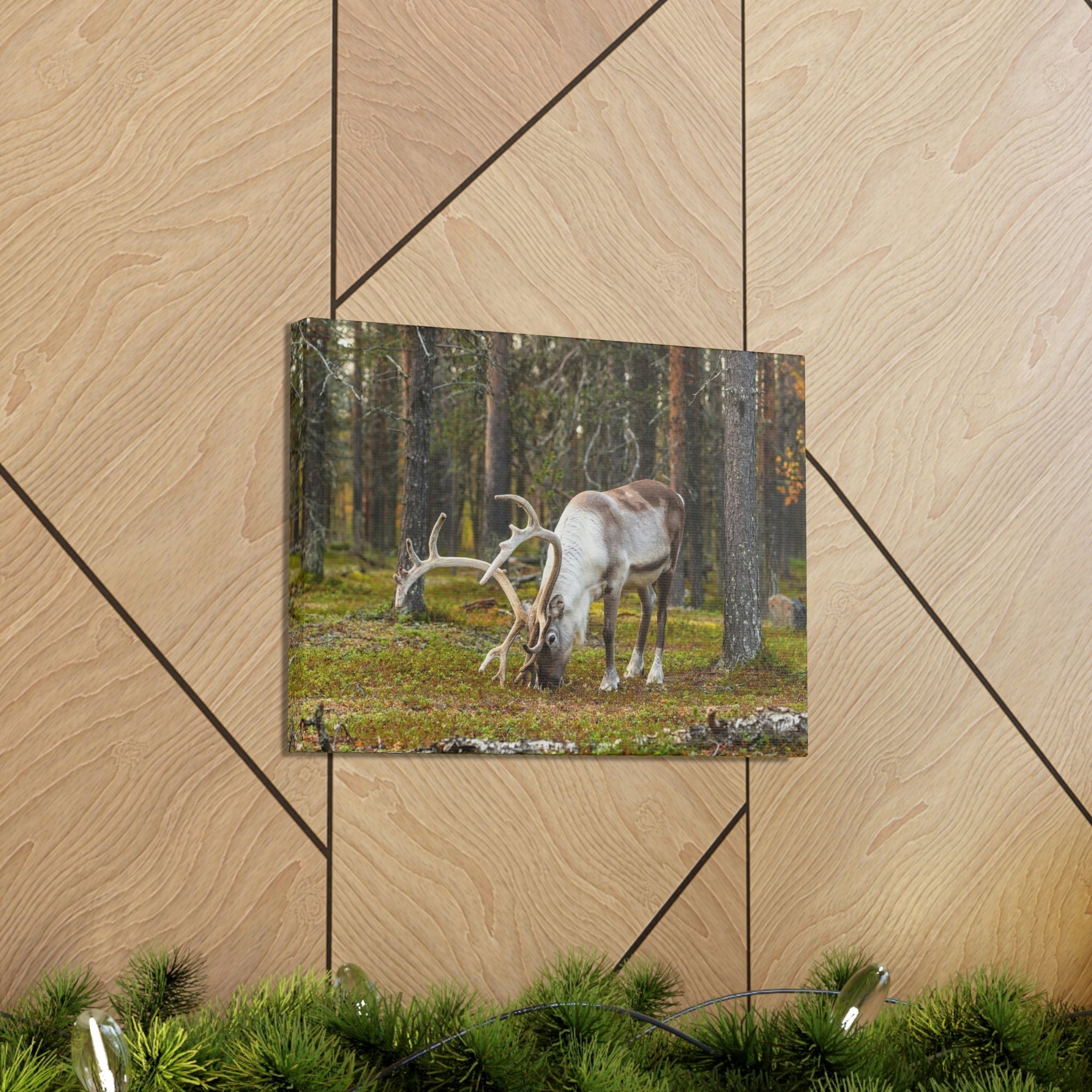 Scripture Walls Reindeer Hunting Reindeer on Hunt Print Animal Wall Art Wildlife Canvas Prints Wall Art Ready to Hang Unframed-Express Your Love Gifts