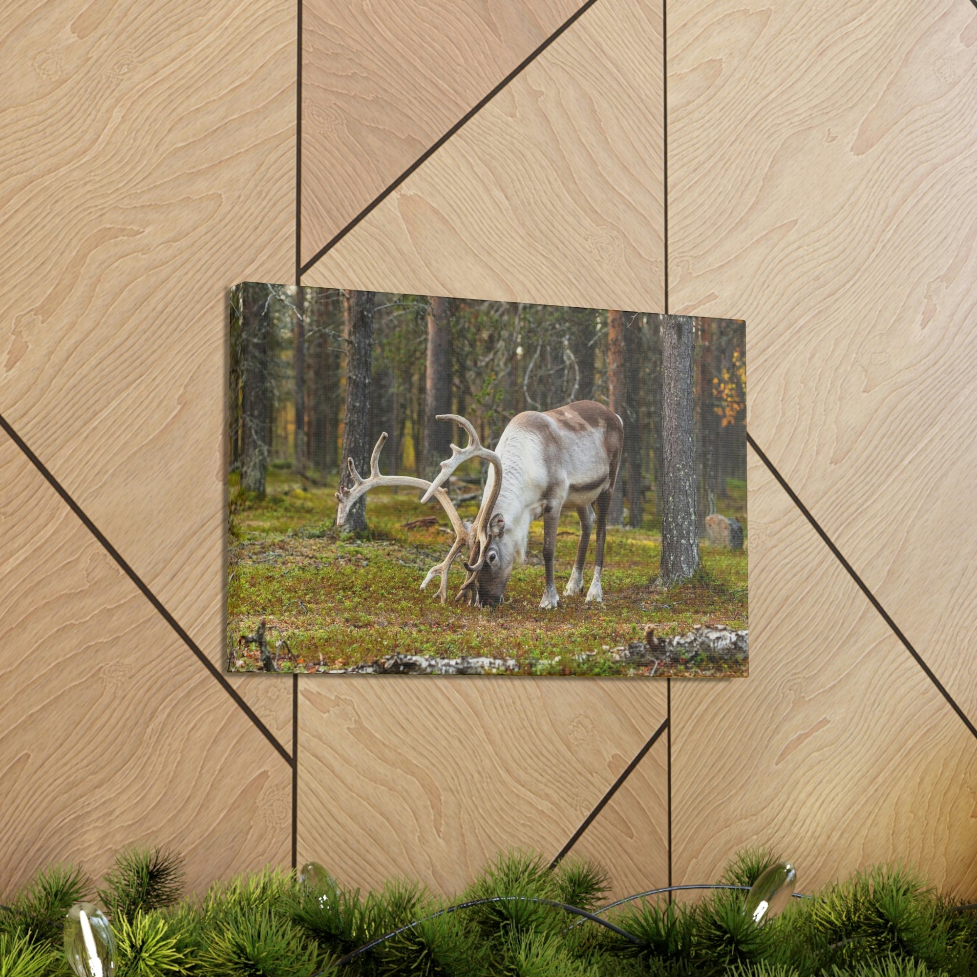 Scripture Walls Reindeer Hunting Reindeer on Hunt Print Animal Wall Art Wildlife Canvas Prints Wall Art Ready to Hang Unframed-Express Your Love Gifts