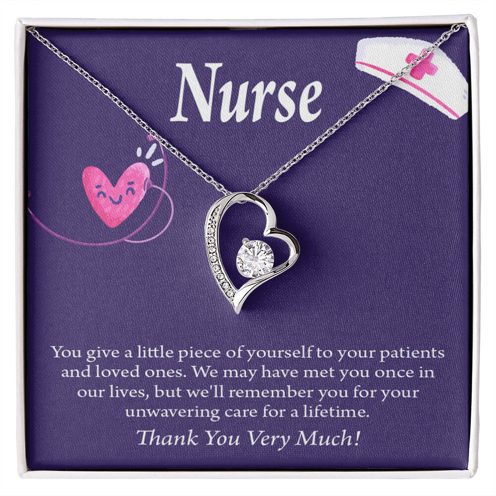Remarkable Nurse Healthcare Medical Worker Nurse Appreciation Gift Forever Necklace w Message Card-Express Your Love Gifts