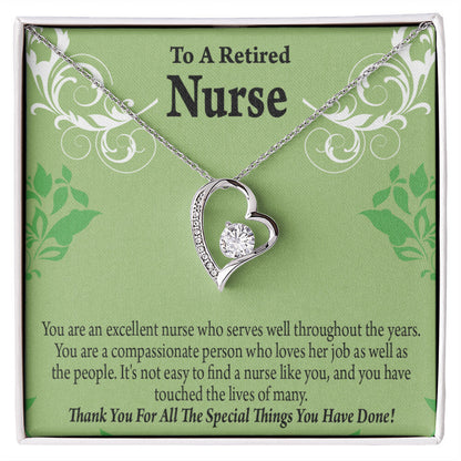 Retired Nurse Thank You Healthcare Medical Worker Nurse Appreciation Gift Forever Necklace w Message Card-Express Your Love Gifts