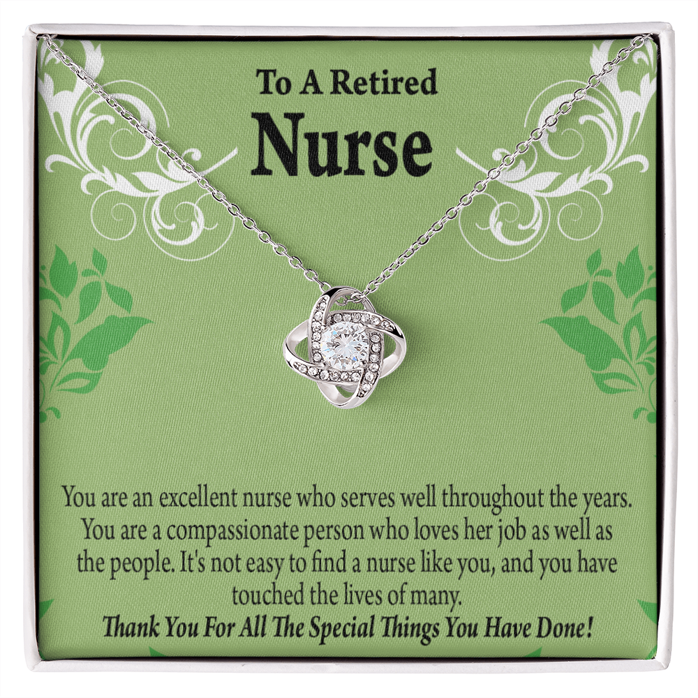 Retired Nurse Thank You Healthcare Medical Worker Nurse Appreciation Gift Infinity Knot Necklace Message Card-Express Your Love Gifts