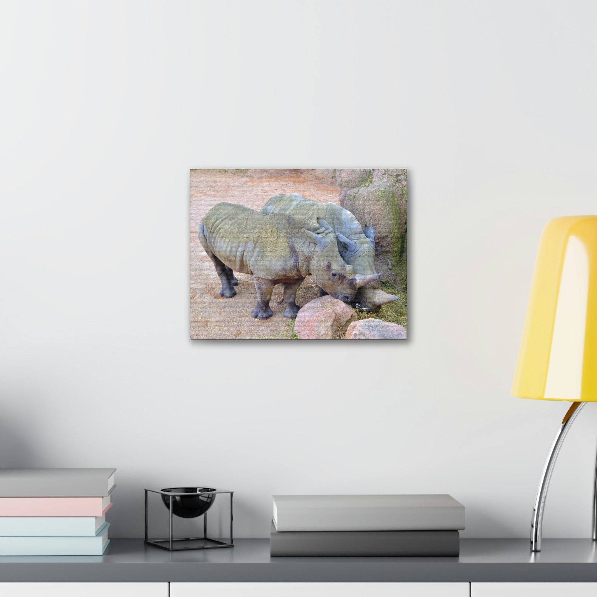 Scripture Walls Rhino Couple Rhino Couple Print Animal Wall Art Wildlife Canvas Prints Wall Art Ready to Hang Unframed-Express Your Love Gifts