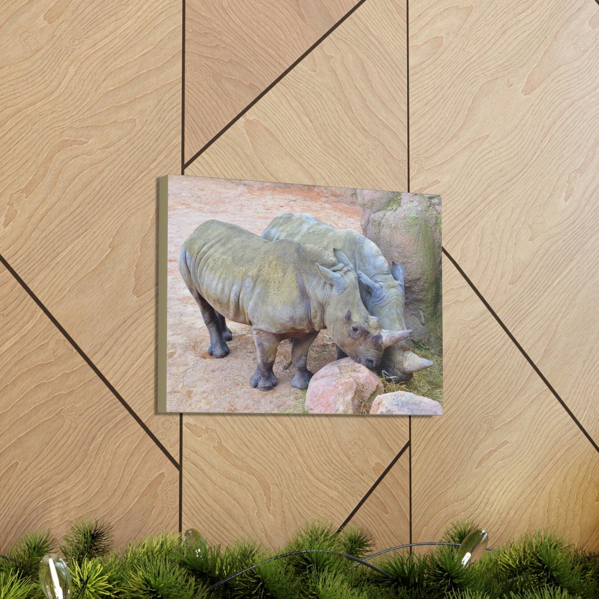 Scripture Walls Rhino Couple Rhino Couple Print Animal Wall Art Wildlife Canvas Prints Wall Art Ready to Hang Unframed-Express Your Love Gifts