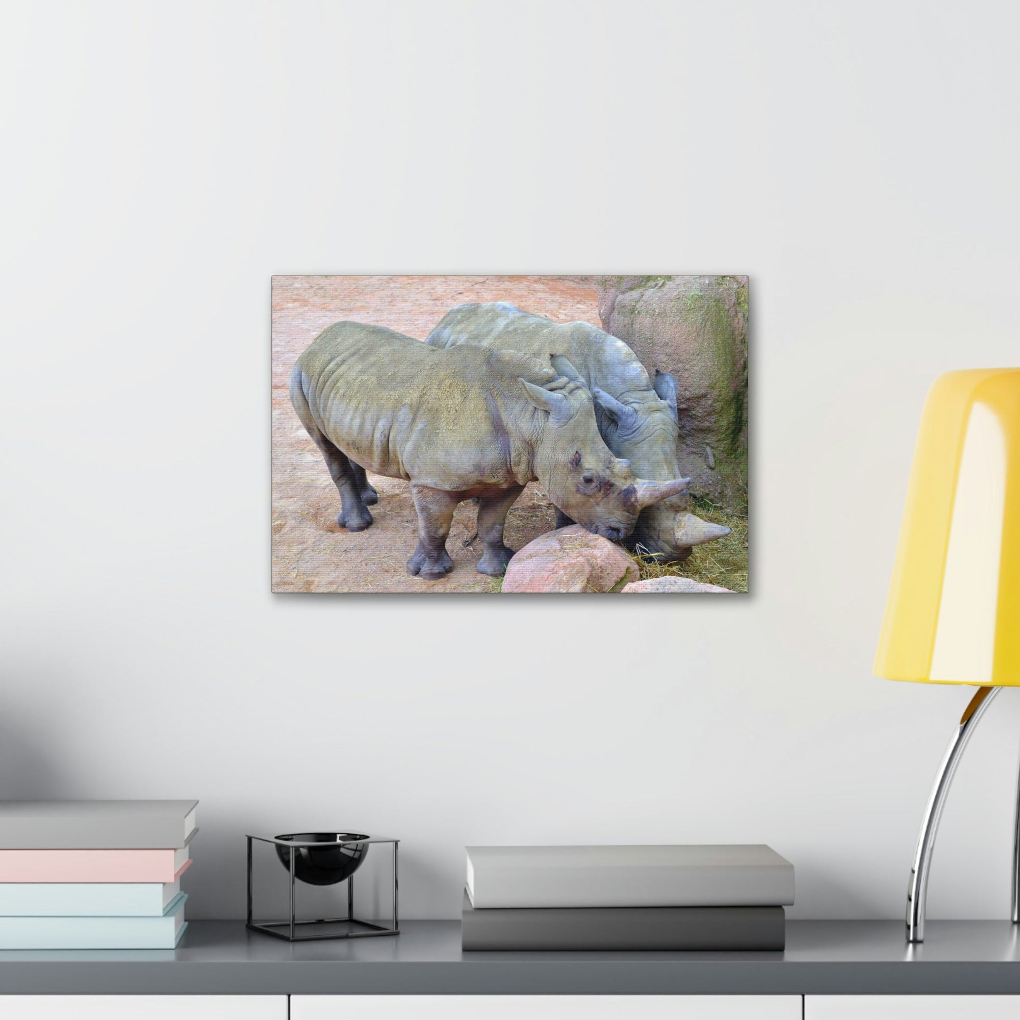 Scripture Walls Rhino Couple Rhino Couple Print Animal Wall Art Wildlife Canvas Prints Wall Art Ready to Hang Unframed-Express Your Love Gifts