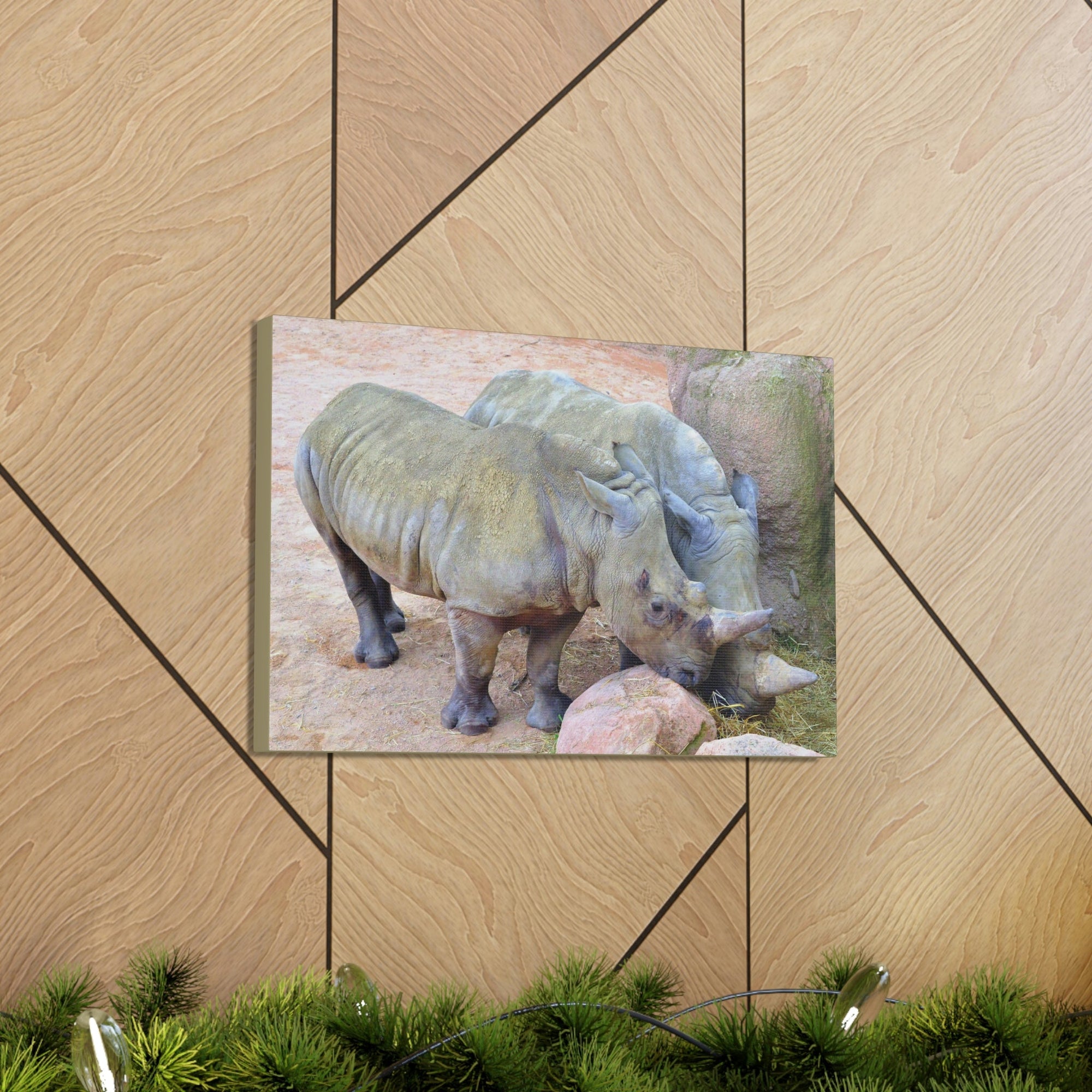 Scripture Walls Rhino Couple Rhino Couple Print Animal Wall Art Wildlife Canvas Prints Wall Art Ready to Hang Unframed-Express Your Love Gifts