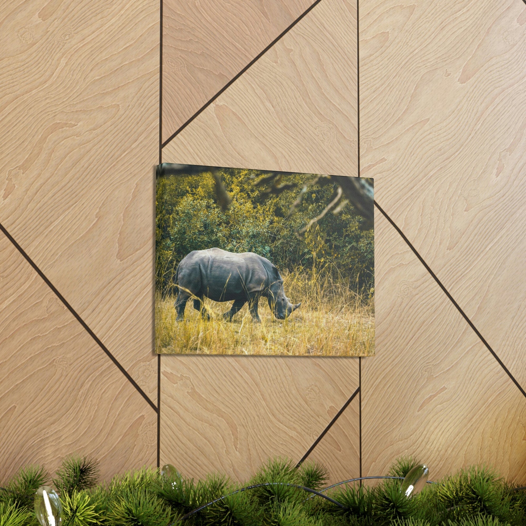 Scripture Walls Rhino Hunting Rhino on Hunt Print Animal Wall Art Wildlife Canvas Prints Wall Art Ready to Hang Unframed-Express Your Love Gifts