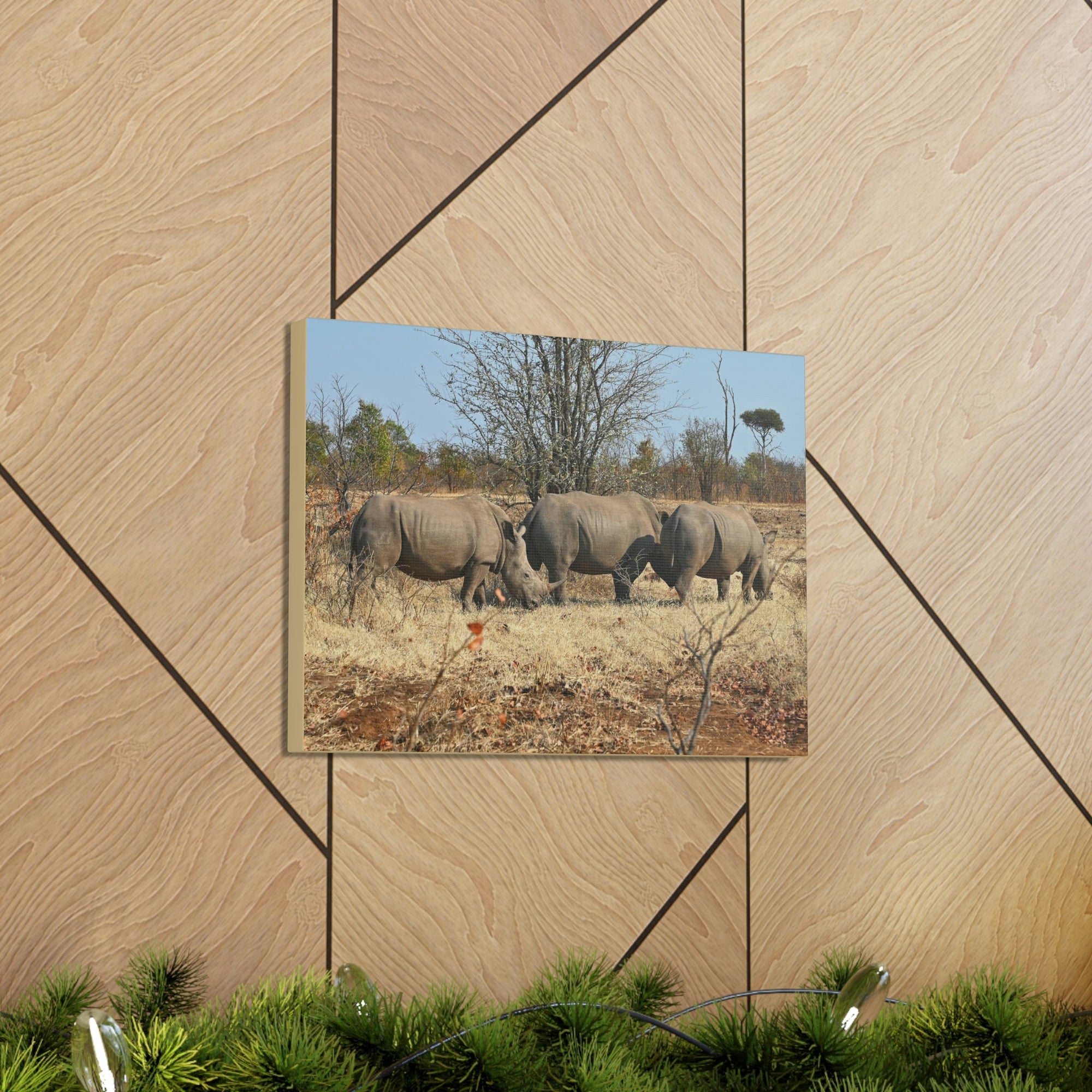 Scripture Walls Rhinoceros Group Rhinoceros Troop Print Animal Wall Art Wildlife Canvas Prints Wall Art Ready to Hang Unframed-Express Your Love Gifts