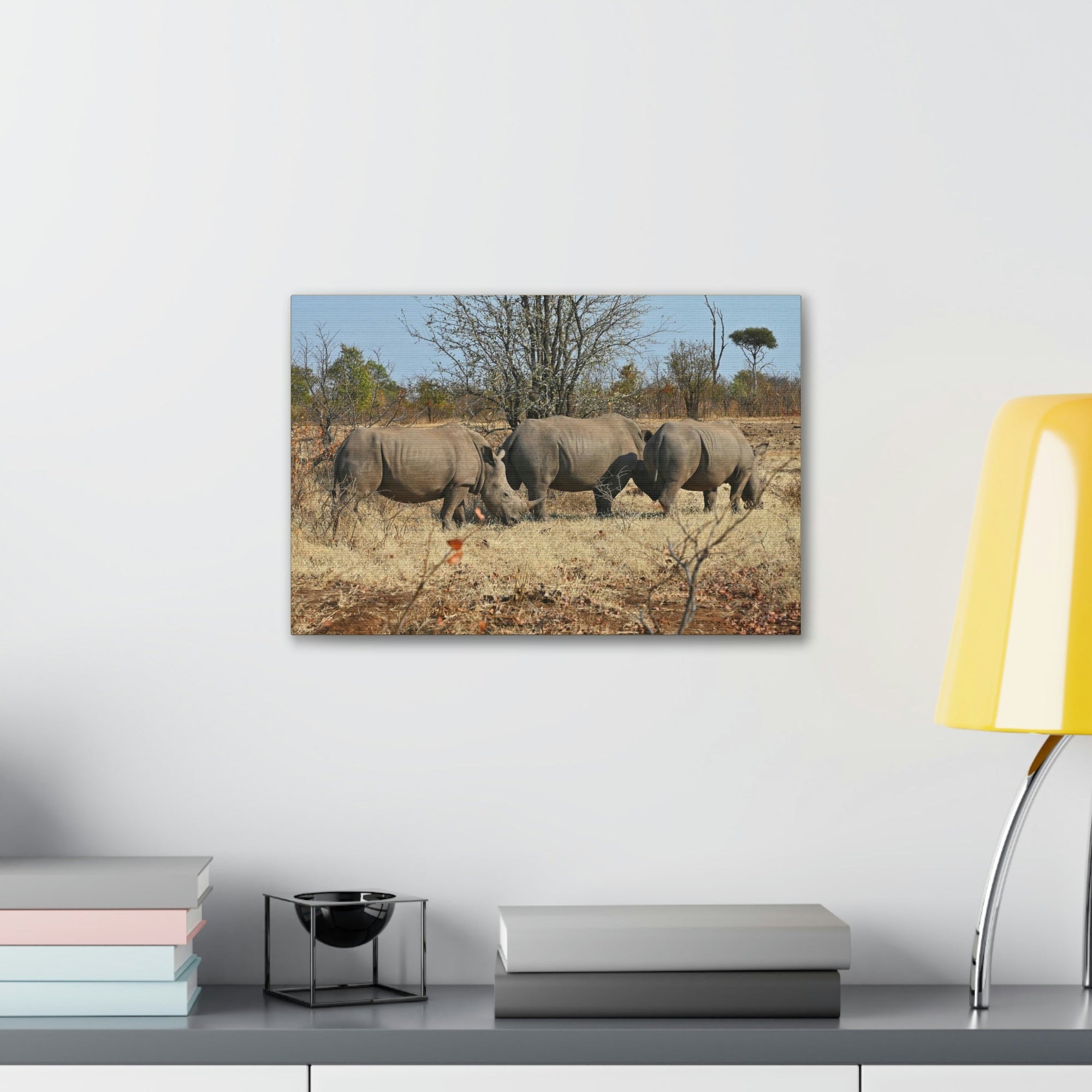 Scripture Walls Rhinoceros Group Rhinoceros Troop Print Animal Wall Art Wildlife Canvas Prints Wall Art Ready to Hang Unframed-Express Your Love Gifts