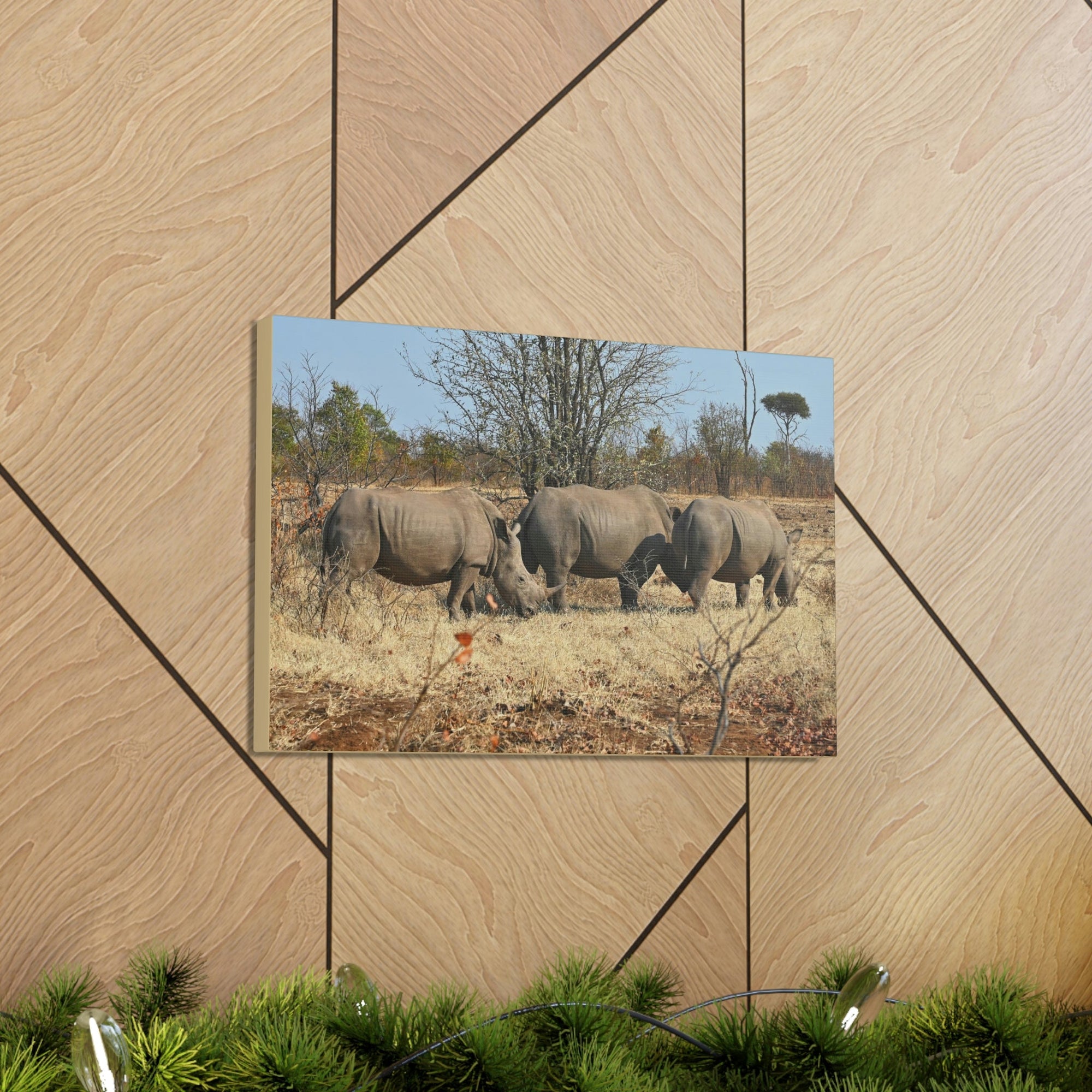 Scripture Walls Rhinoceros Group Rhinoceros Troop Print Animal Wall Art Wildlife Canvas Prints Wall Art Ready to Hang Unframed-Express Your Love Gifts