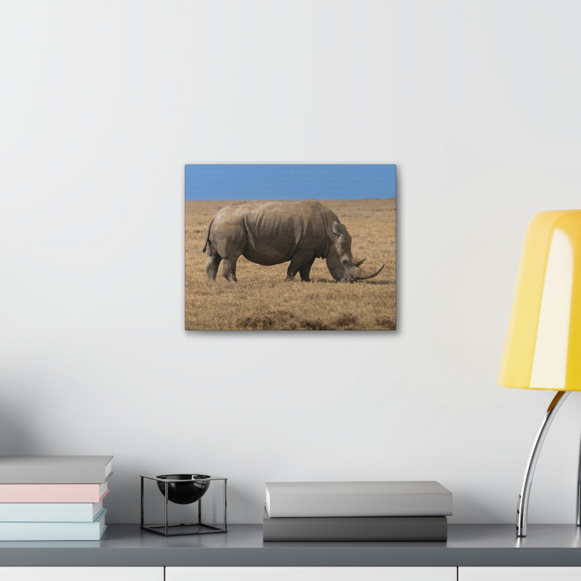 Scripture Walls Rhinoceros Hunting Rhinoceros on Hunt Print Animal Wall Art Wildlife Canvas Prints Wall Art Ready to Hang Unframed-Express Your Love Gifts