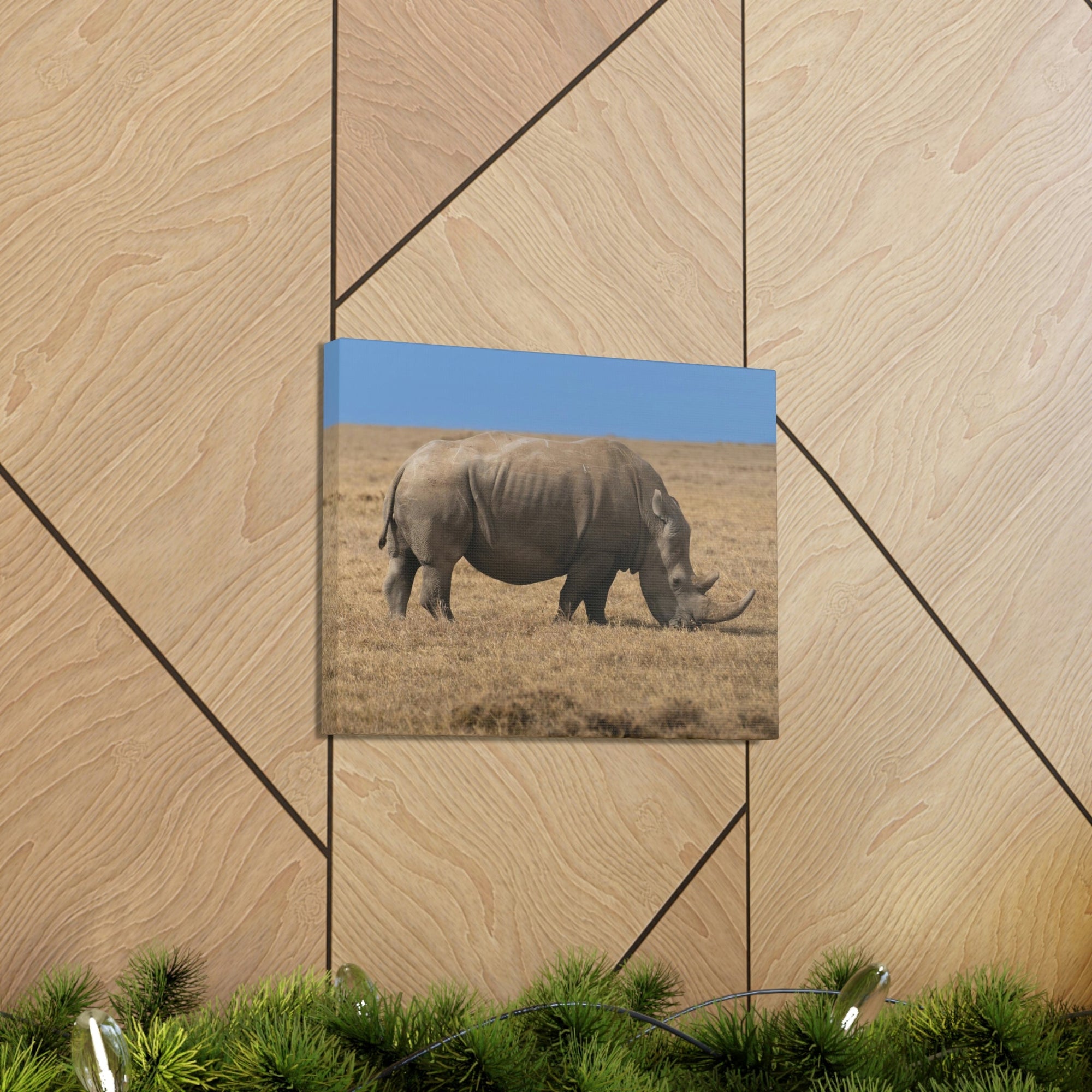 Scripture Walls Rhinoceros Hunting Rhinoceros on Hunt Print Animal Wall Art Wildlife Canvas Prints Wall Art Ready to Hang Unframed-Express Your Love Gifts