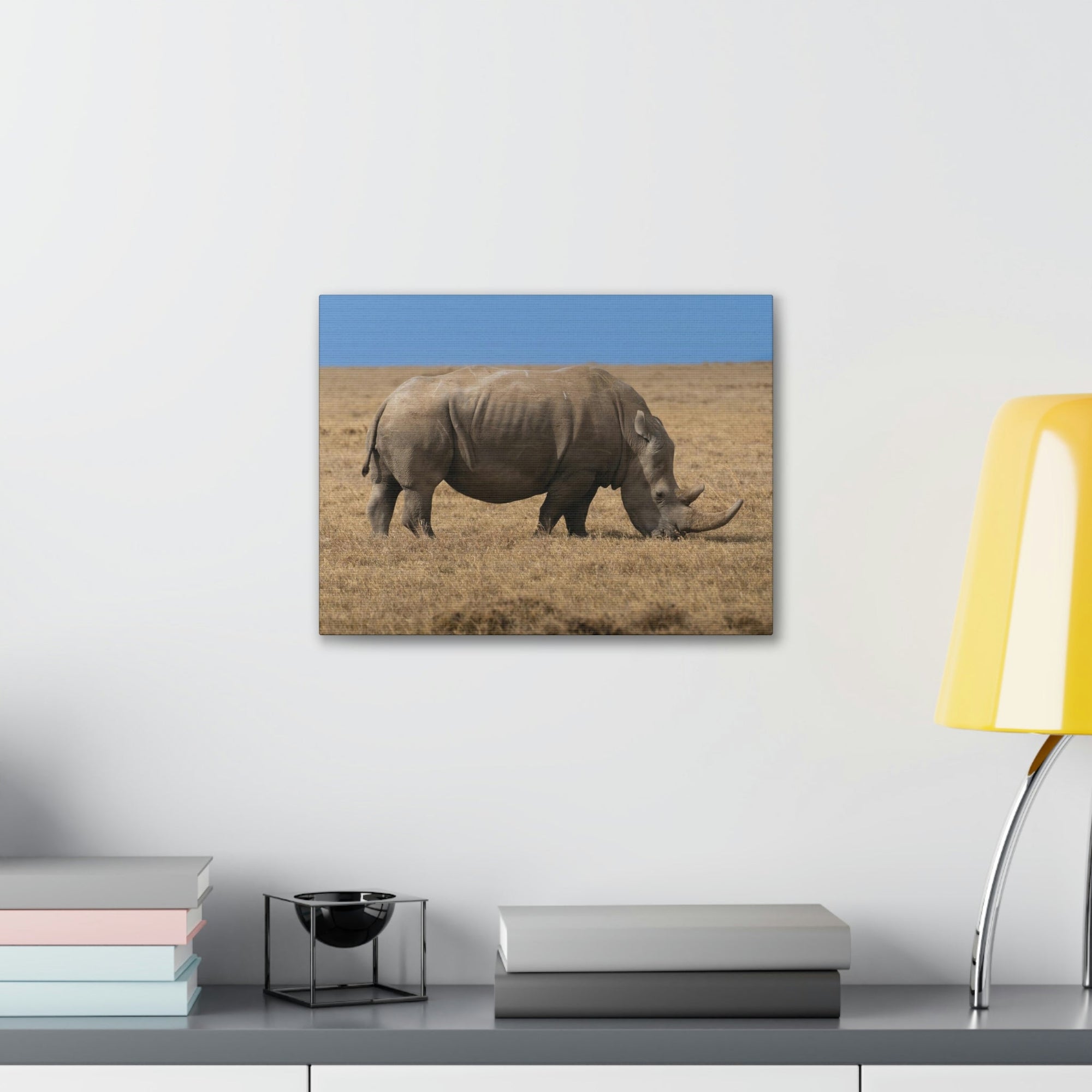 Scripture Walls Rhinoceros Hunting Rhinoceros on Hunt Print Animal Wall Art Wildlife Canvas Prints Wall Art Ready to Hang Unframed-Express Your Love Gifts