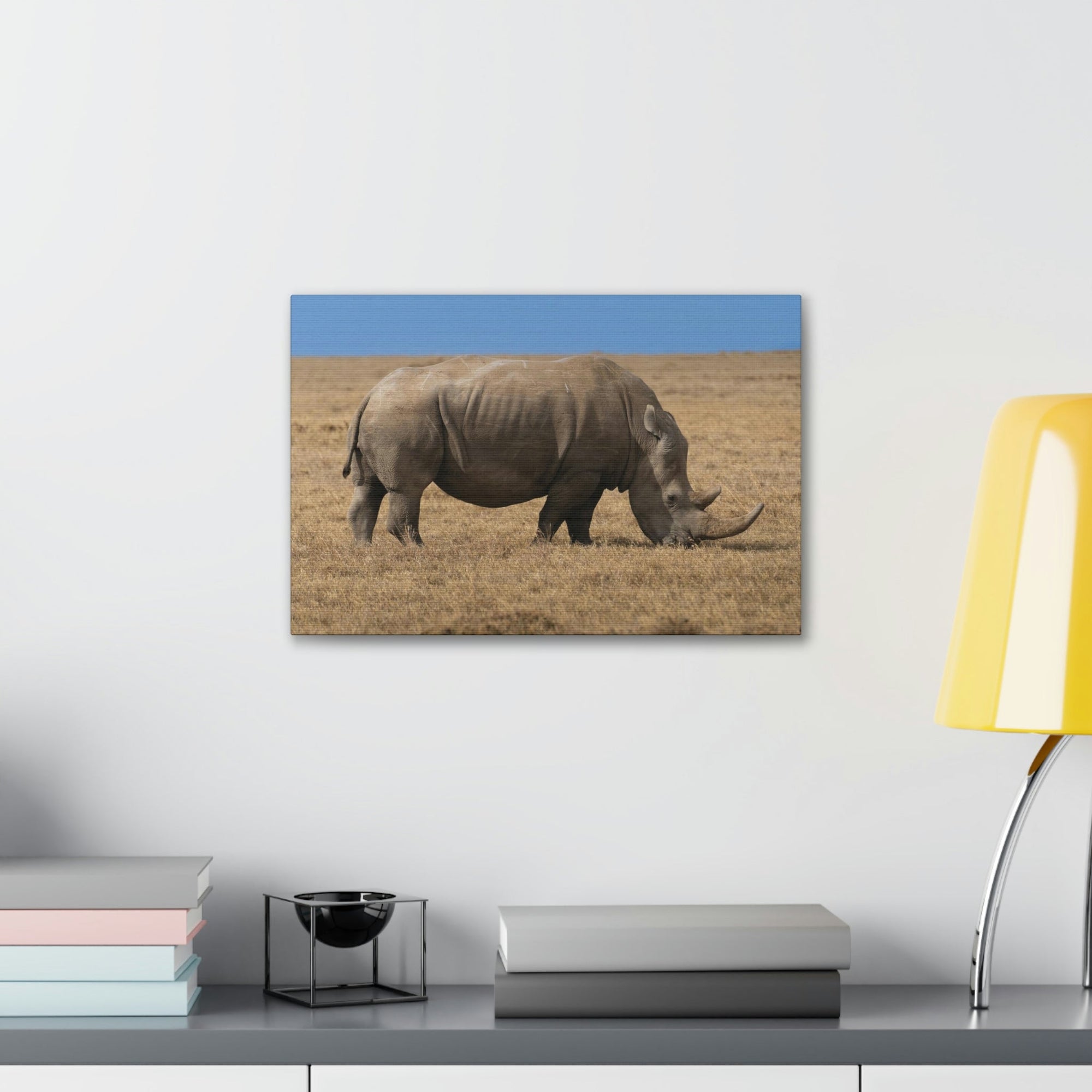 Scripture Walls Rhinoceros Hunting Rhinoceros on Hunt Print Animal Wall Art Wildlife Canvas Prints Wall Art Ready to Hang Unframed-Express Your Love Gifts