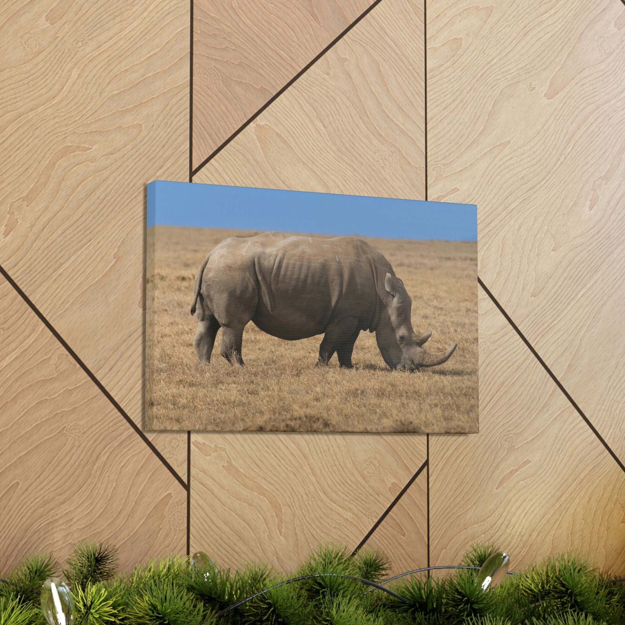 Scripture Walls Rhinoceros Hunting Rhinoceros on Hunt Print Animal Wall Art Wildlife Canvas Prints Wall Art Ready to Hang Unframed-Express Your Love Gifts