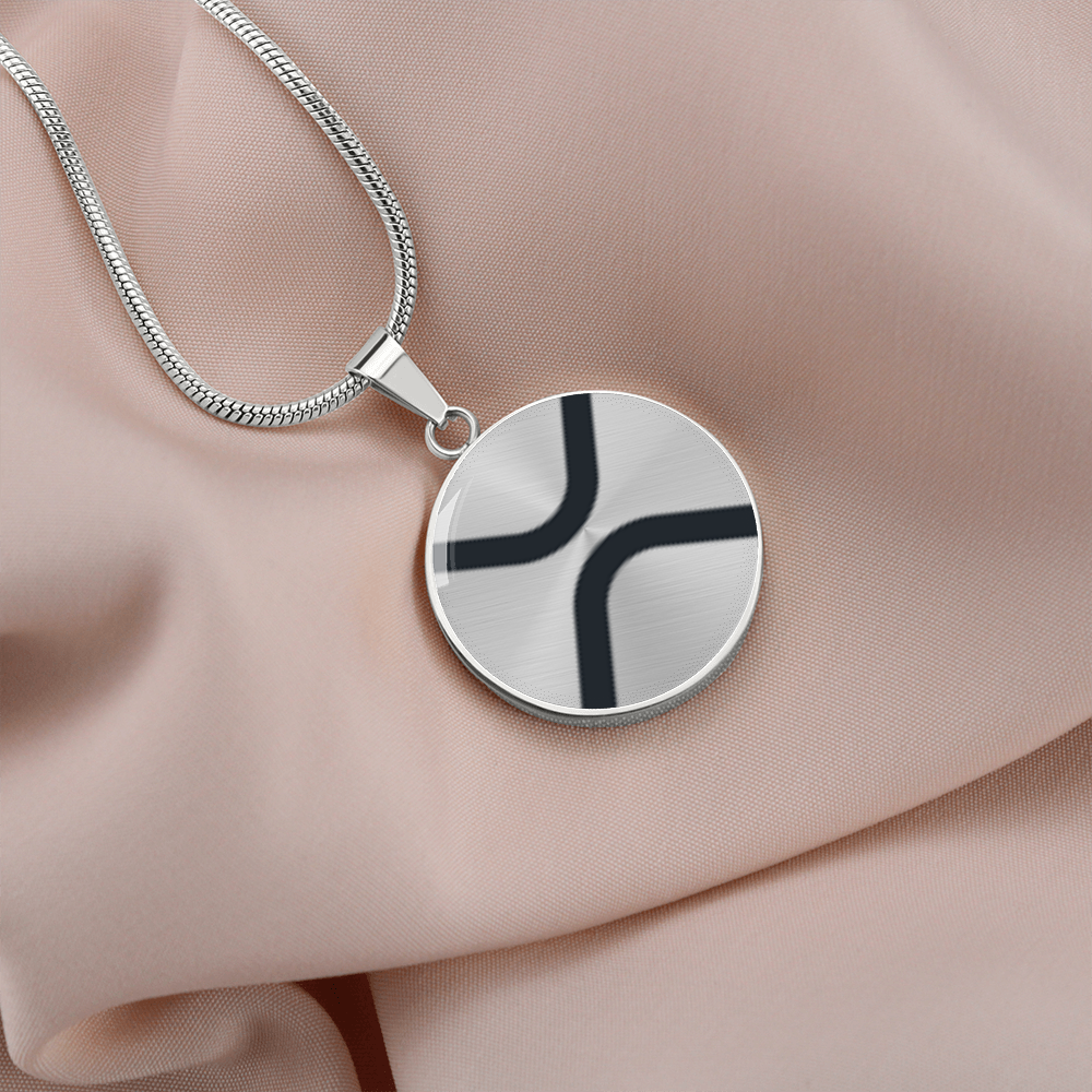 Ripple (XRP) Circle Necklace Stainless Steel or 18k Gold 18-22"-Express Your Love Gifts