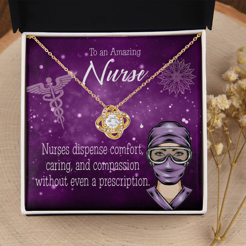RN Caduceus Healthcare Medical Worker Nurse Appreciation Gift Infinity Knot Necklace Message Card-Express Your Love Gifts