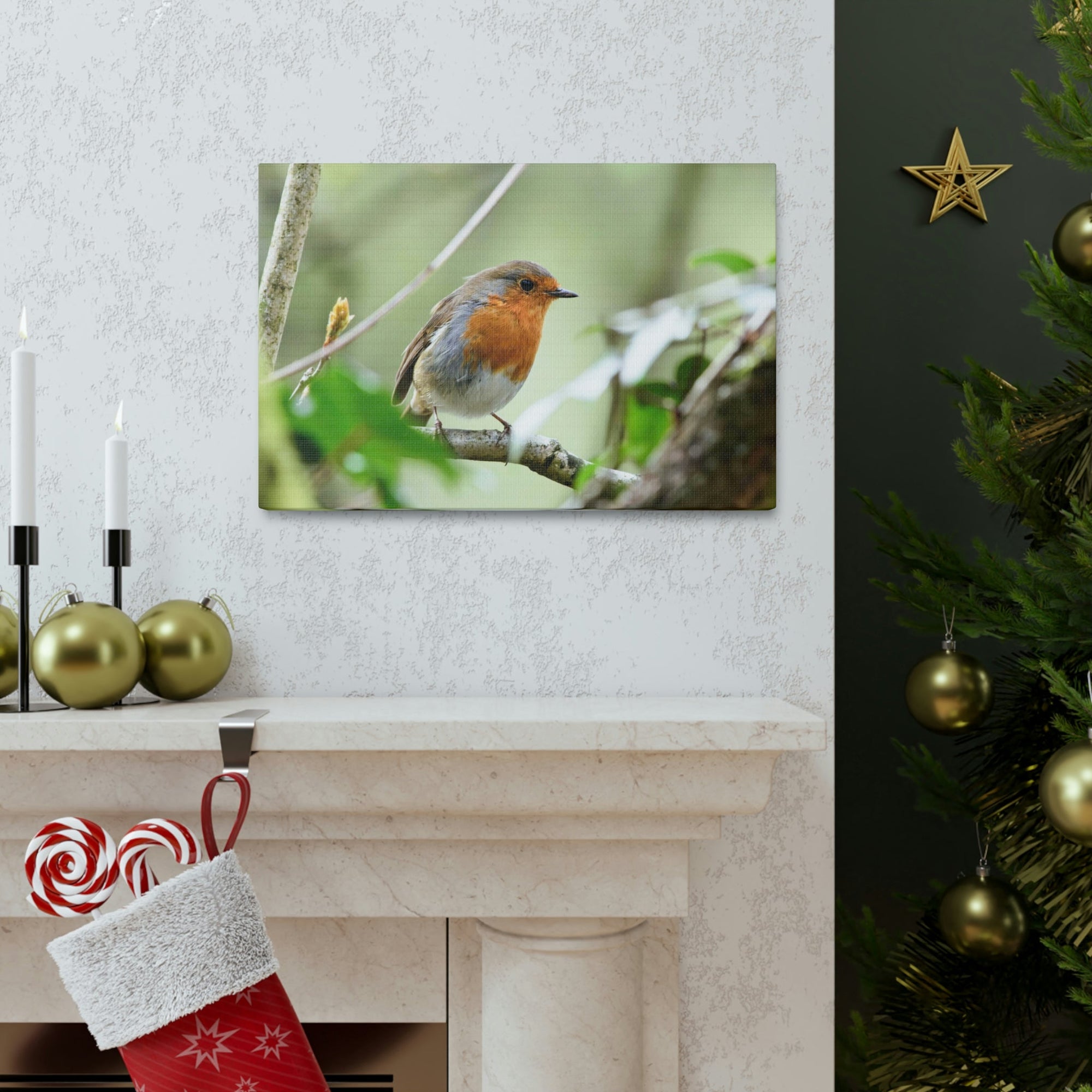 Scripture Walls Robin Hunting Robin on Hunt Print Animal Wall Art Wildlife Canvas Prints Wall Art Ready to Hang Unframed-Express Your Love Gifts