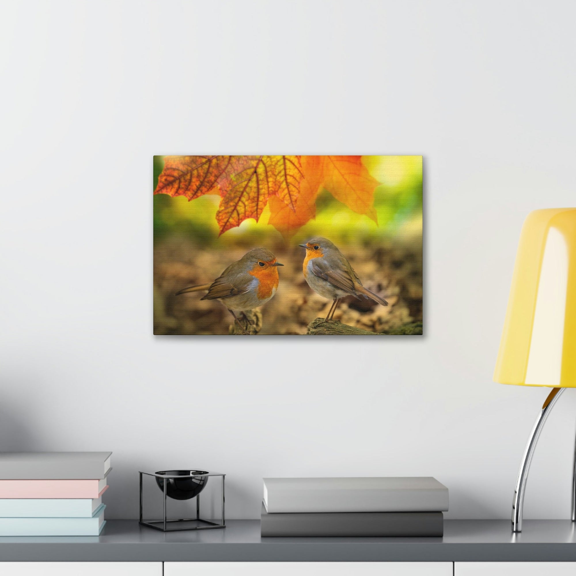 Scripture Walls Robins in the Forest Print Animal Wall Art Wildlife Canvas Prints Wall Art Ready to Hang Unframed-Express Your Love Gifts