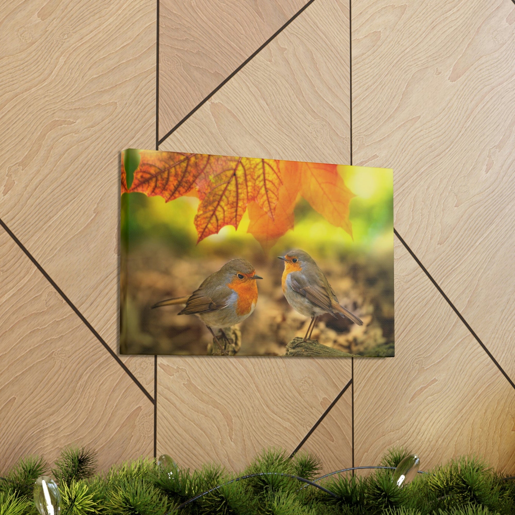 Scripture Walls Robins in the Forest Print Animal Wall Art Wildlife Canvas Prints Wall Art Ready to Hang Unframed-Express Your Love Gifts