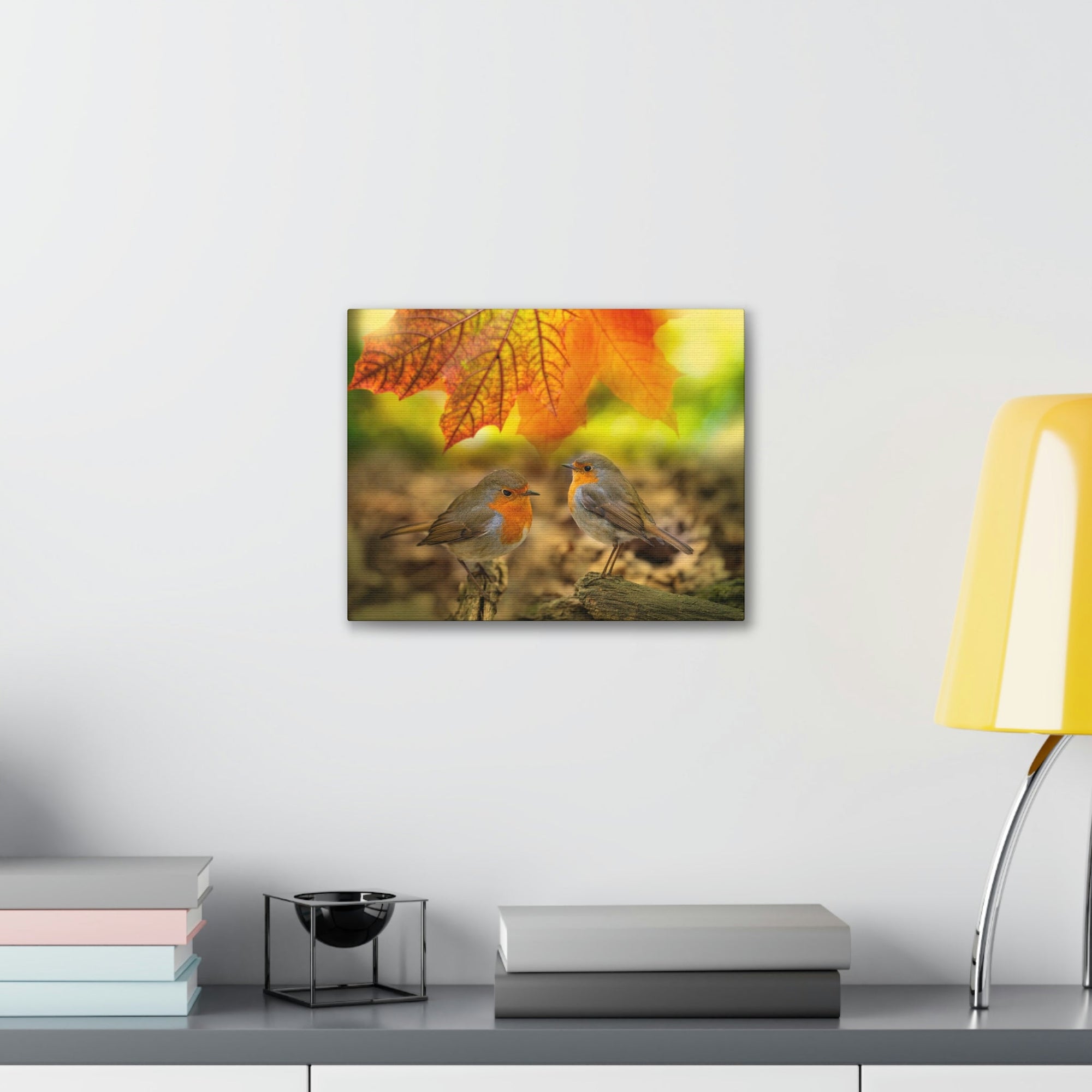 Scripture Walls Robins in the Forest Print Animal Wall Art Wildlife Canvas Prints Wall Art Ready to Hang Unframed-Express Your Love Gifts