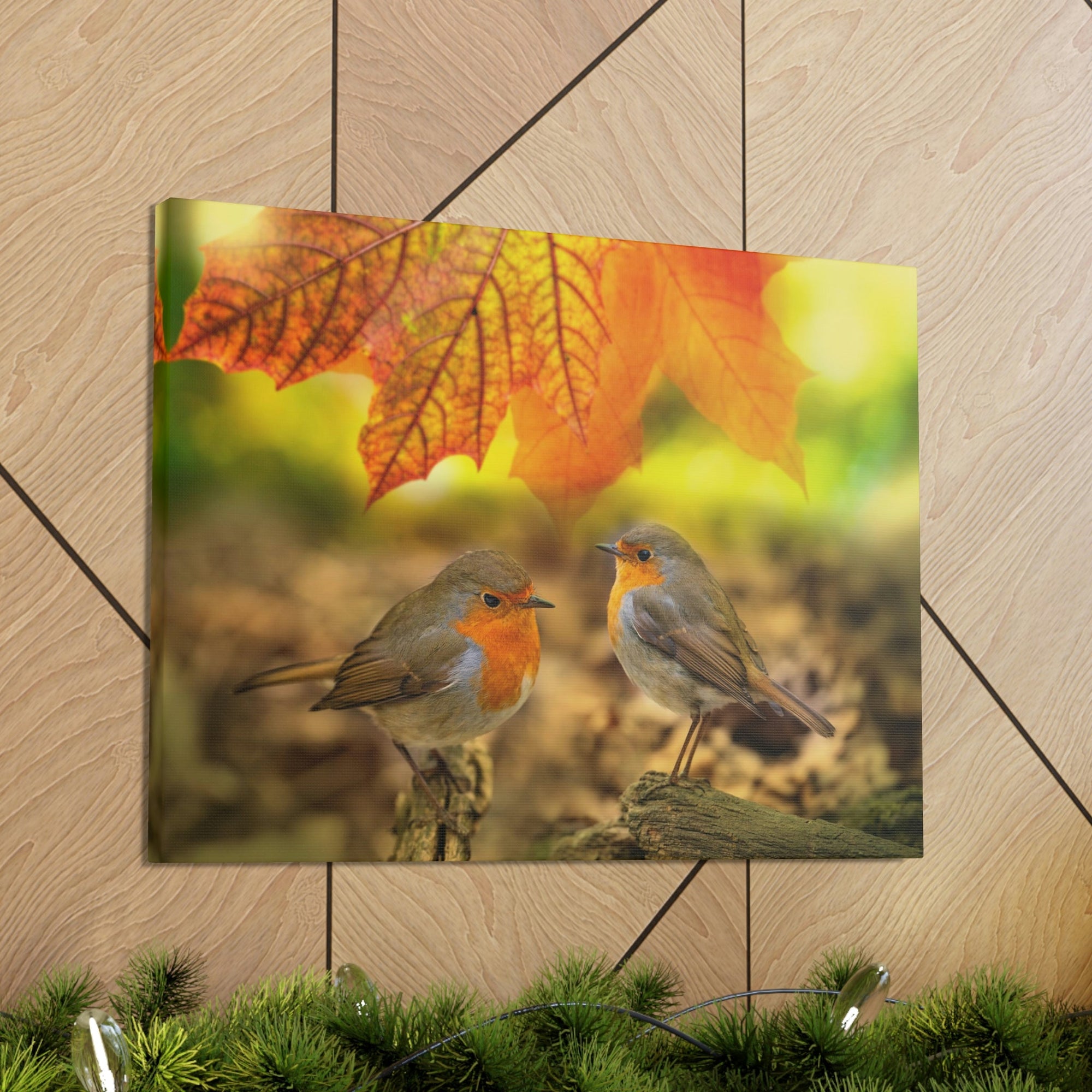 Scripture Walls Robins in the Forest Print Animal Wall Art Wildlife Canvas Prints Wall Art Ready to Hang Unframed-Express Your Love Gifts