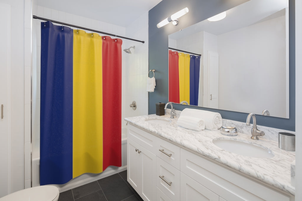 Romania Flag Stylish Design 71" x 74" Elegant Waterproof Shower Curtain for a Spa-like Bathroom Paradise Exceptional Craftsmanship-Express Your Love Gifts